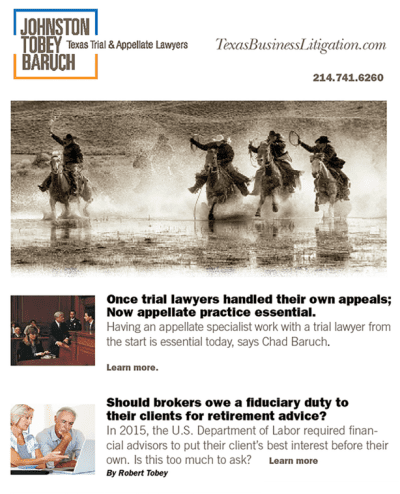 Johnston Tobey Baruch Newsletter